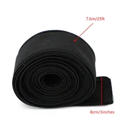 25ft/7.6m Protective Sleeve Sheath Cable Cover Welding Tig Torch Hydraulic Hose Tools Black Welding Soldering Supplies