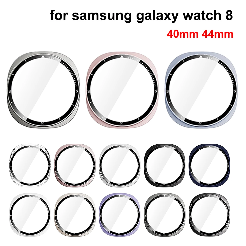 Gehärtetes Glas + PC-Abdeckung für Samsung Galaxy Watch 8 44 mm 40 mm, vollständig abdeckende Schutzhülle für Galaxy Watch 8 Zubehör
