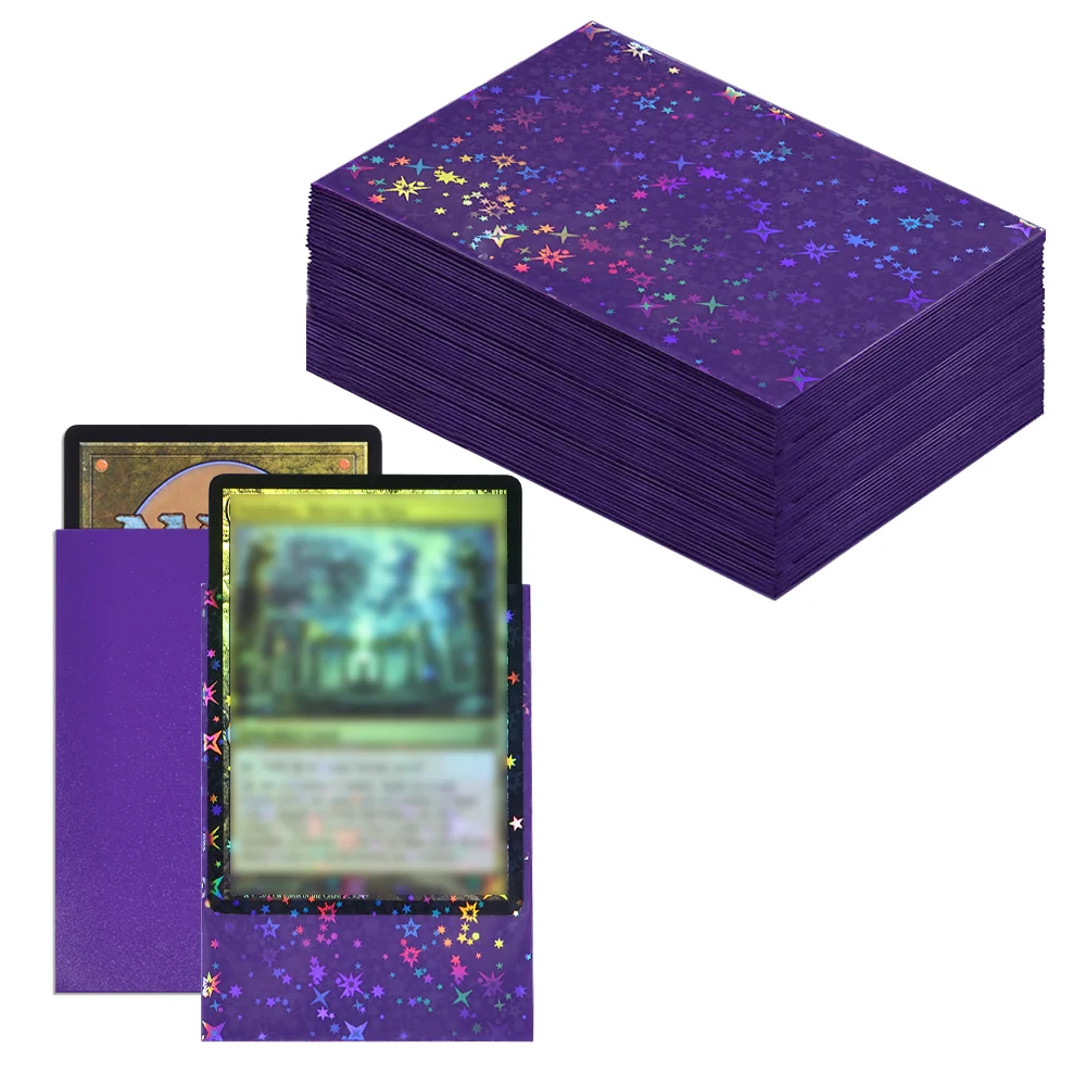 60 peças 66x91mm protetor de cartão de design flash em forma de estrela, protetor de cartão brilhante para id, passagens escolares, fotos e cartões de jogos