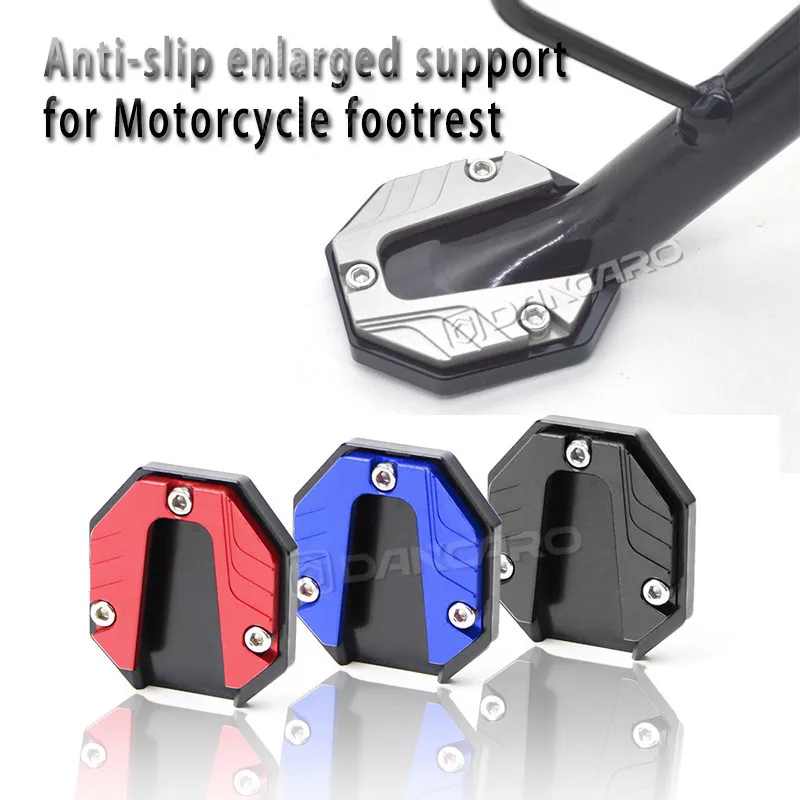 CNC Aluminum Alloy Motorcycle Bike Kickstand Extender Foot Side Support Enlarged Base Extension Foot Pad Stand