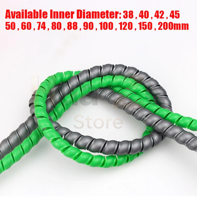 1/5Meters 38mm~200mm Line Organizer Pipe Protection Flexible Spiral Wrap Winding Cable Wire Protector Cable Sleeve Cover Tube