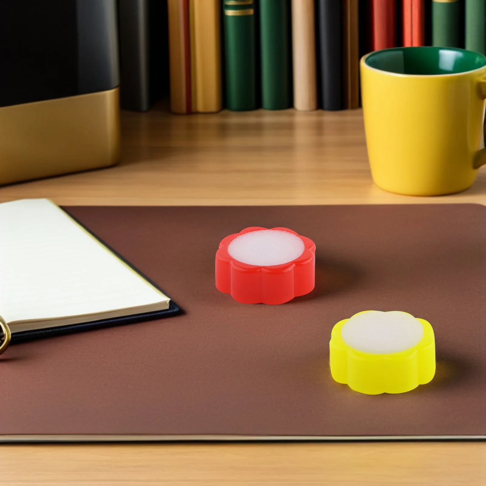 20 قطعة من أداة ترطيب الإصبع الإسفنجية على شكل زهرة بلاستيكية لسطح المكتب لعد مستندات المال واللوازم المكتبية واستخدام البنك #4