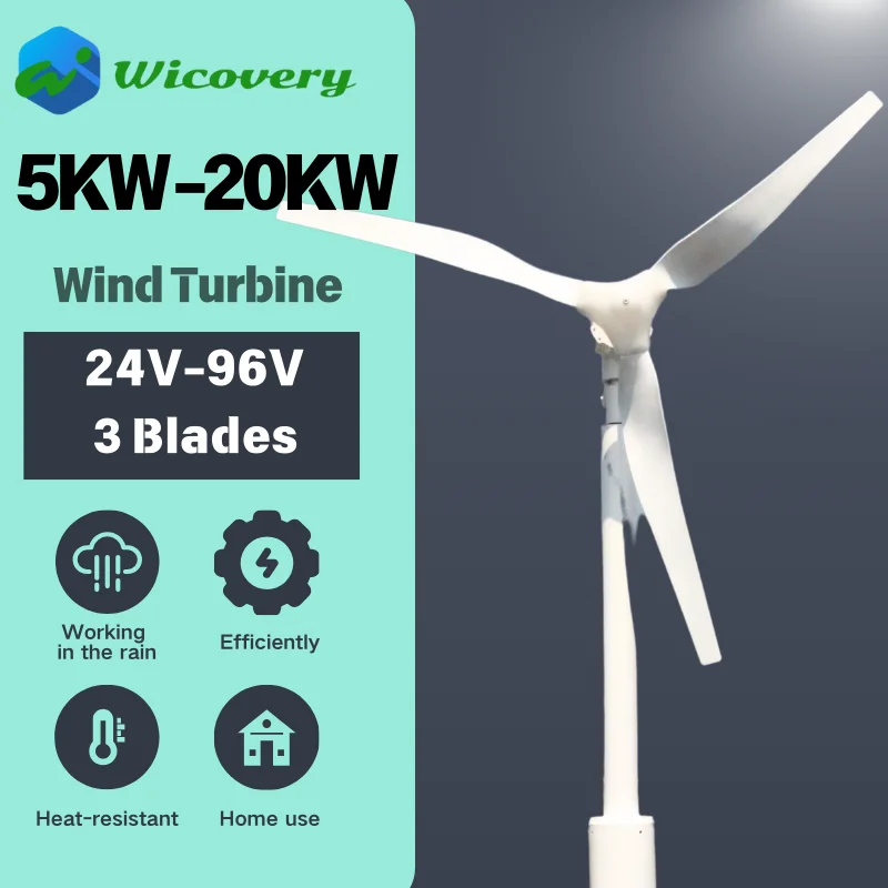 10KW High Power Wind Turbine Generator Wind Power Complete System Kit Output 220V For Home Appliance Electric Generator Camping