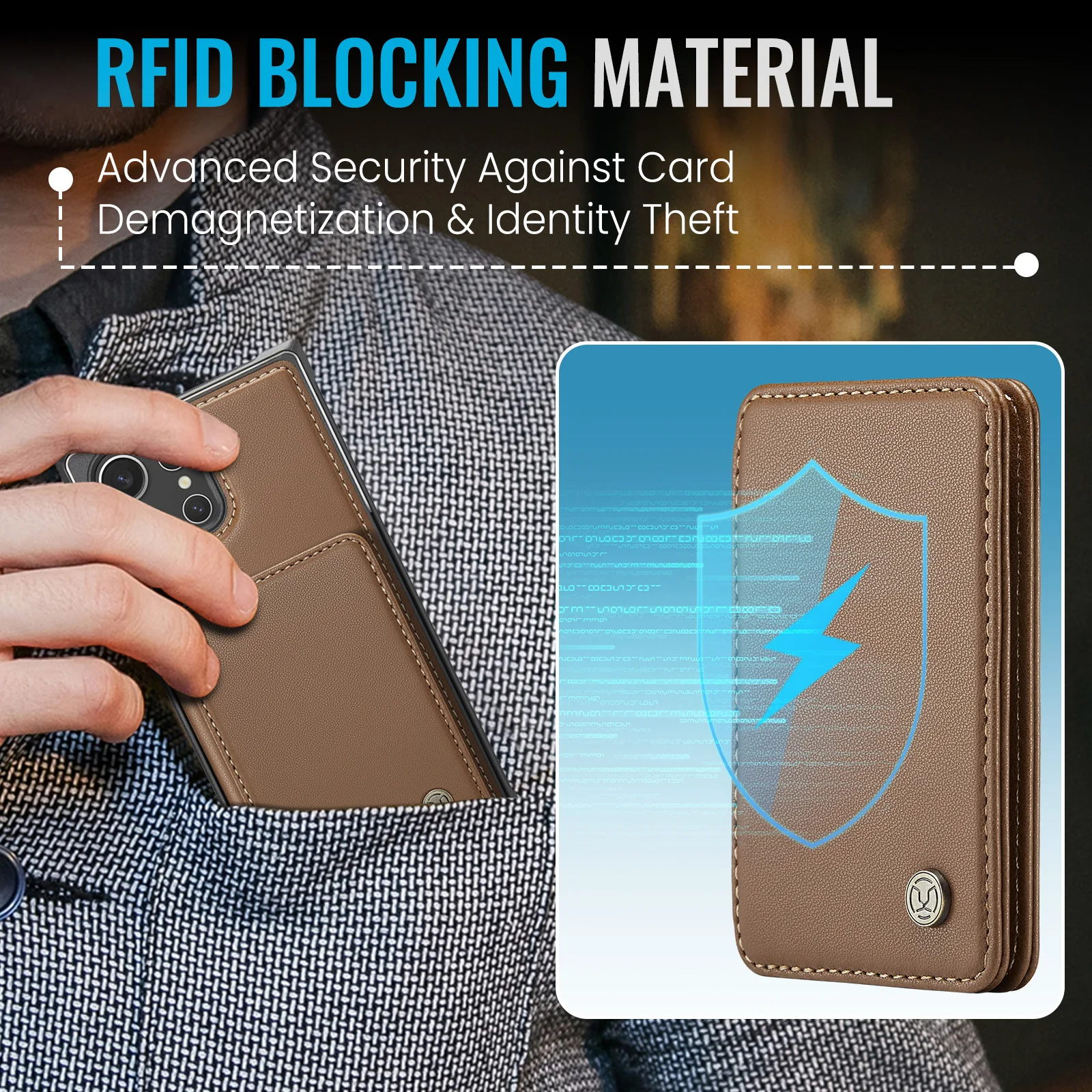 For Samsung Galaxy S26 Ultra S26FE S26+ 5G Wallet Case, Removable Magnetic Card Slot, Premium PU Leather Flip Stand Back Cover