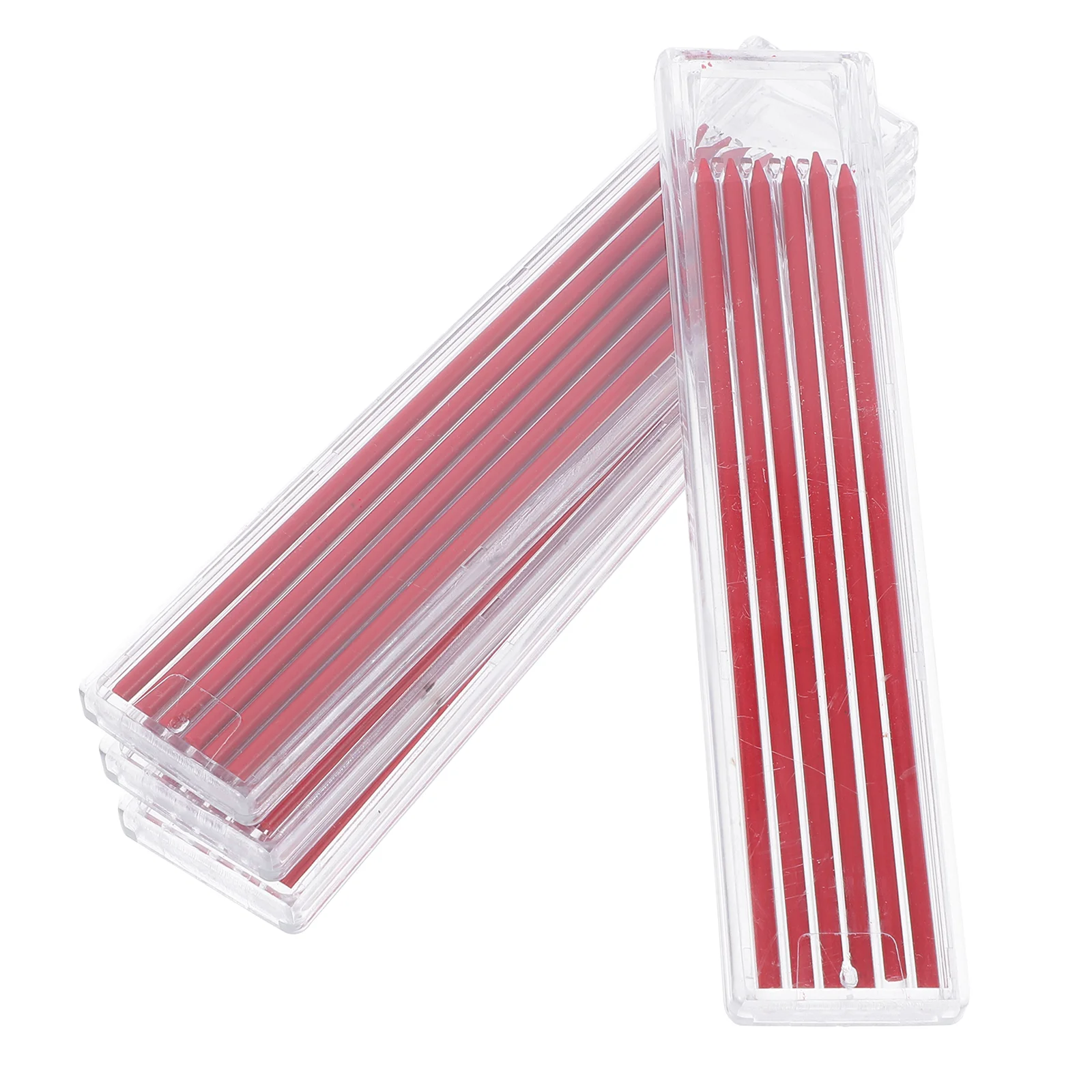 48pcs Deep Hole Construction ดินสอเติม 2 มม.สีแดง Carpenter ดินสอ Cores สําหรับงานไม้ร่างและ Crafting สําหรับเครื่องหมายบน
