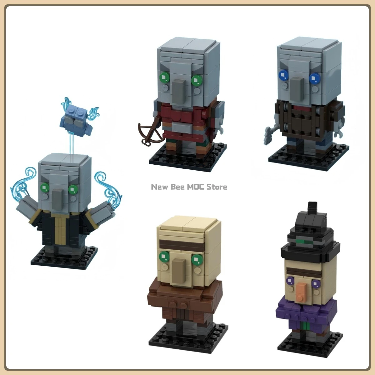 

MOC Hot Game Cartoon Action Figure BrickHeadz Mine World Villager Raiders Doll Building Blocks Set DIY Kids Toys Birthday Gift