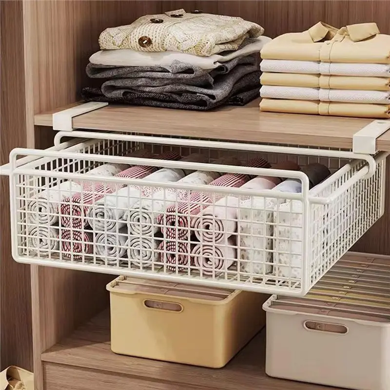 Fresh Multifunctional For Home Bedroom Kitchen Cabinet Closet Hanging Pullout Drawer, Clothing Pull Out Basket