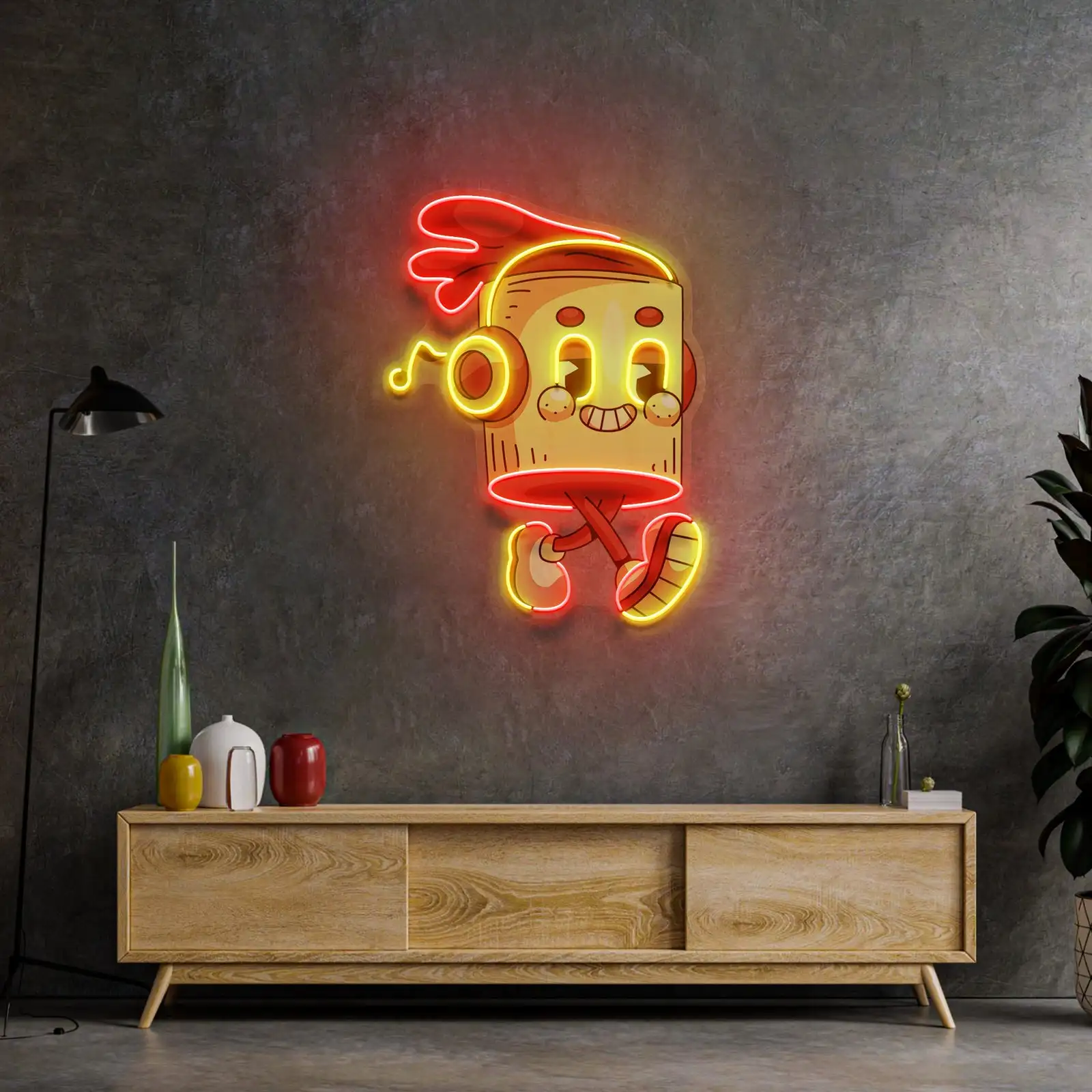 Imagem -03 - Desenhos Animados Led Neon Sign Light Pop Art Quarto Sala de Estar Home Wall Decor Personalizado Impressão uv Personalizada Luzes Noturnas