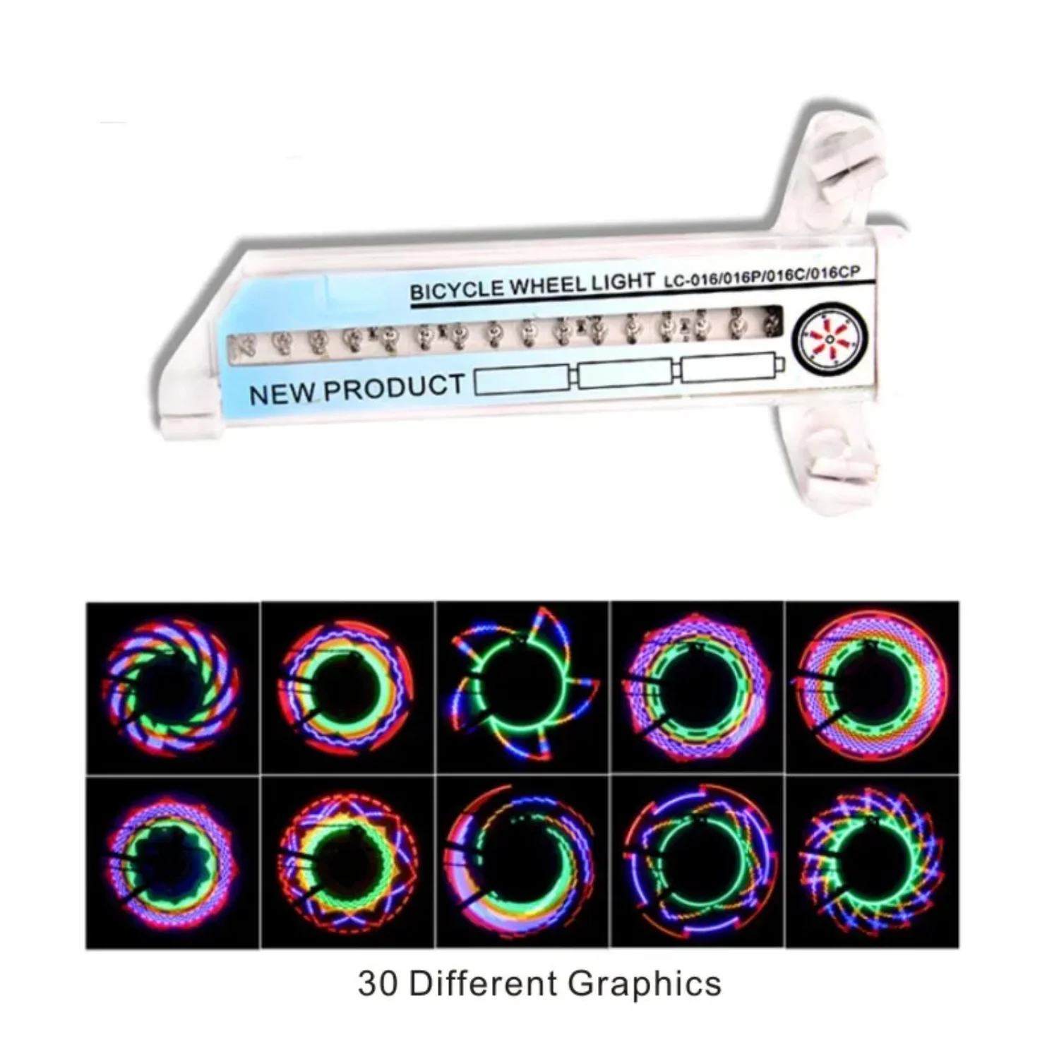 

32 30 Graphics Bicycle Wheel Light Bike Lamp Cycling Rainbow Wheel Spoke Light Luces Bike Signal Lanterna Night Riding