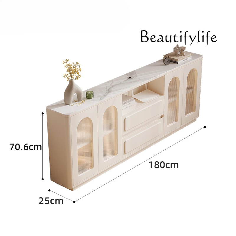 

Nordic cream wind panel TV cabinet household simple audio-visual cabinet