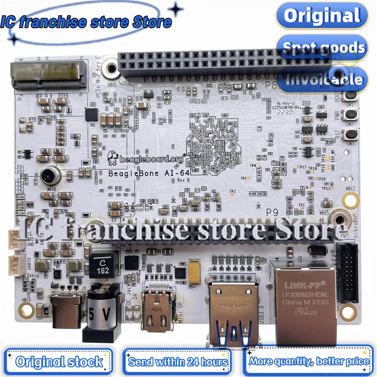 1PCS//LOT BeagleBone AI-64 TDA4VM BEAGL-BONE-AI-64 102110646 Developing artificial intelligence 100% Original stock