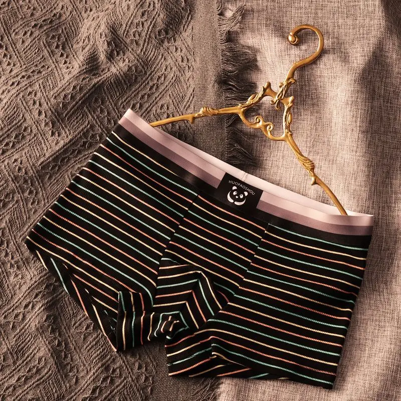 

[soft and Comfortable] New Sexy Pure Cotton Pants Trend High-grade Striped Personality Breathable Lovely Men's Underwear Pants