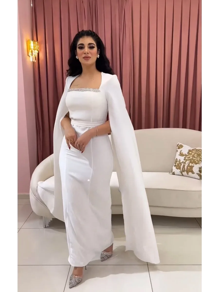 Eid Muslim Party Dress Women Flying Sleeve Embroidery Ramadan Abaya Long Dress Belt Kaftan Vestidos Largos Robe Jalabiya 2024