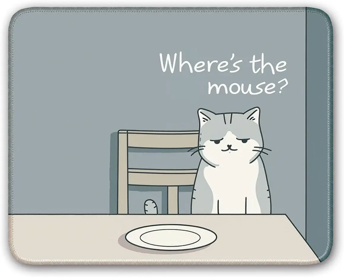 

Нескользящий игровой коврик для мыши с дизайном кошки, 8x10 дюймов, для компьютера и ноутбука