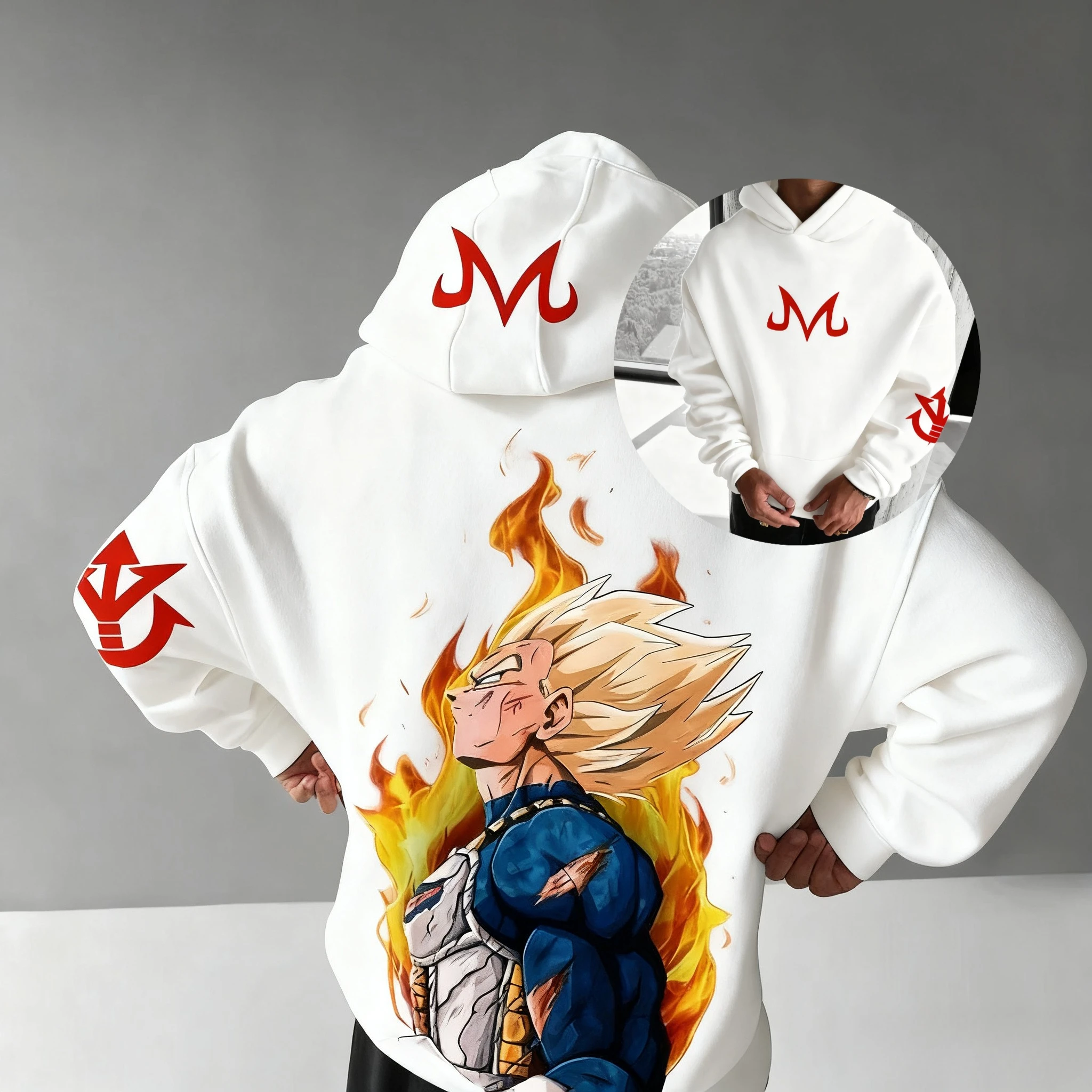 

Толстовка с принтом Dragon Ball Vegeta, уличная одежда в стиле аниме, мужской и женский пуловер, толстовка, повседневная модная куртка для косплея, весна-осень Y2k