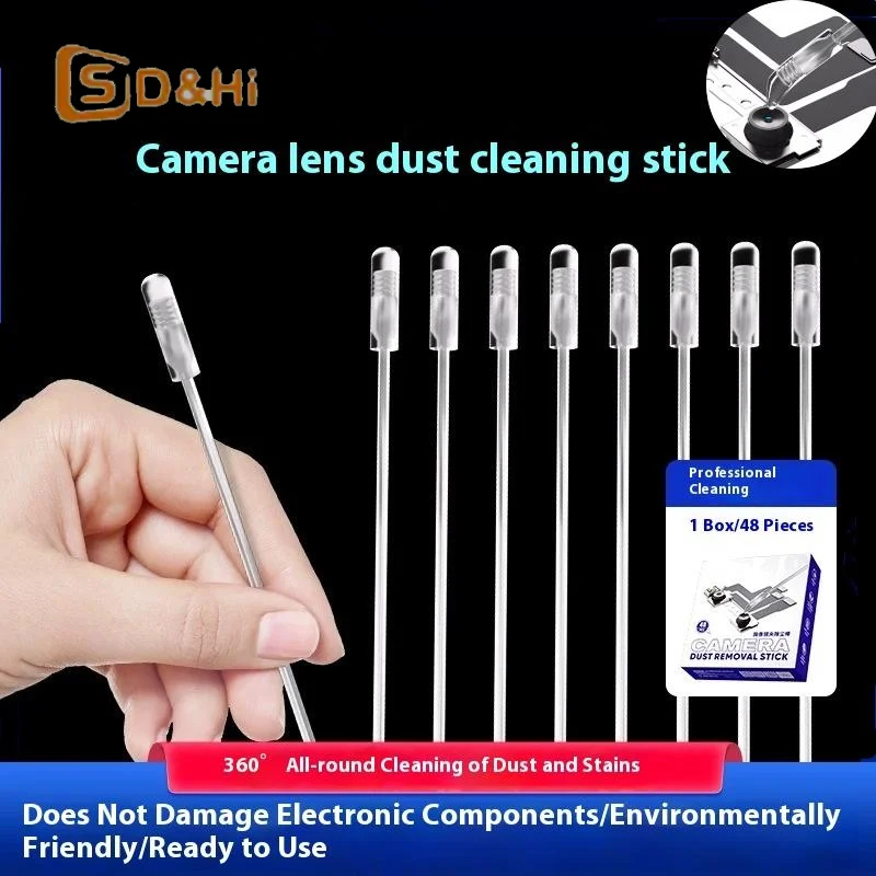 24/48Pcs Camera Portable Lens Cleaner Resin Synthetic Stick Dust Fingerprint Removal For Phone Camera Lens Screen Cleaning Tool