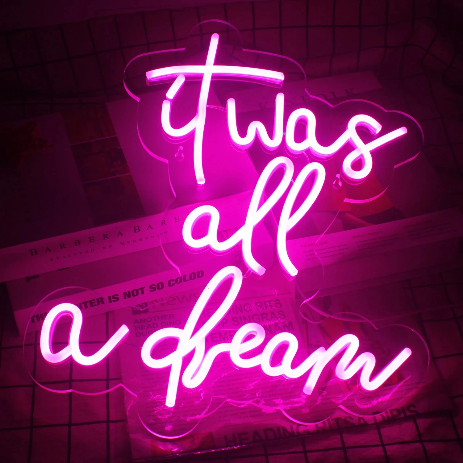 Neon Sign It Was of a Dream Neon Sign Custom Light Atmosphere LED Bedroom Shop Party Room Club Bar Home Wedding Wall Decoration