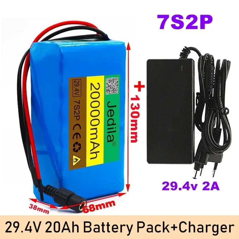 

24V 20Ah 7s2p 18650 lithium-ion battery pack 29.4v 20000mAh lithium-ion battery pack with BMS