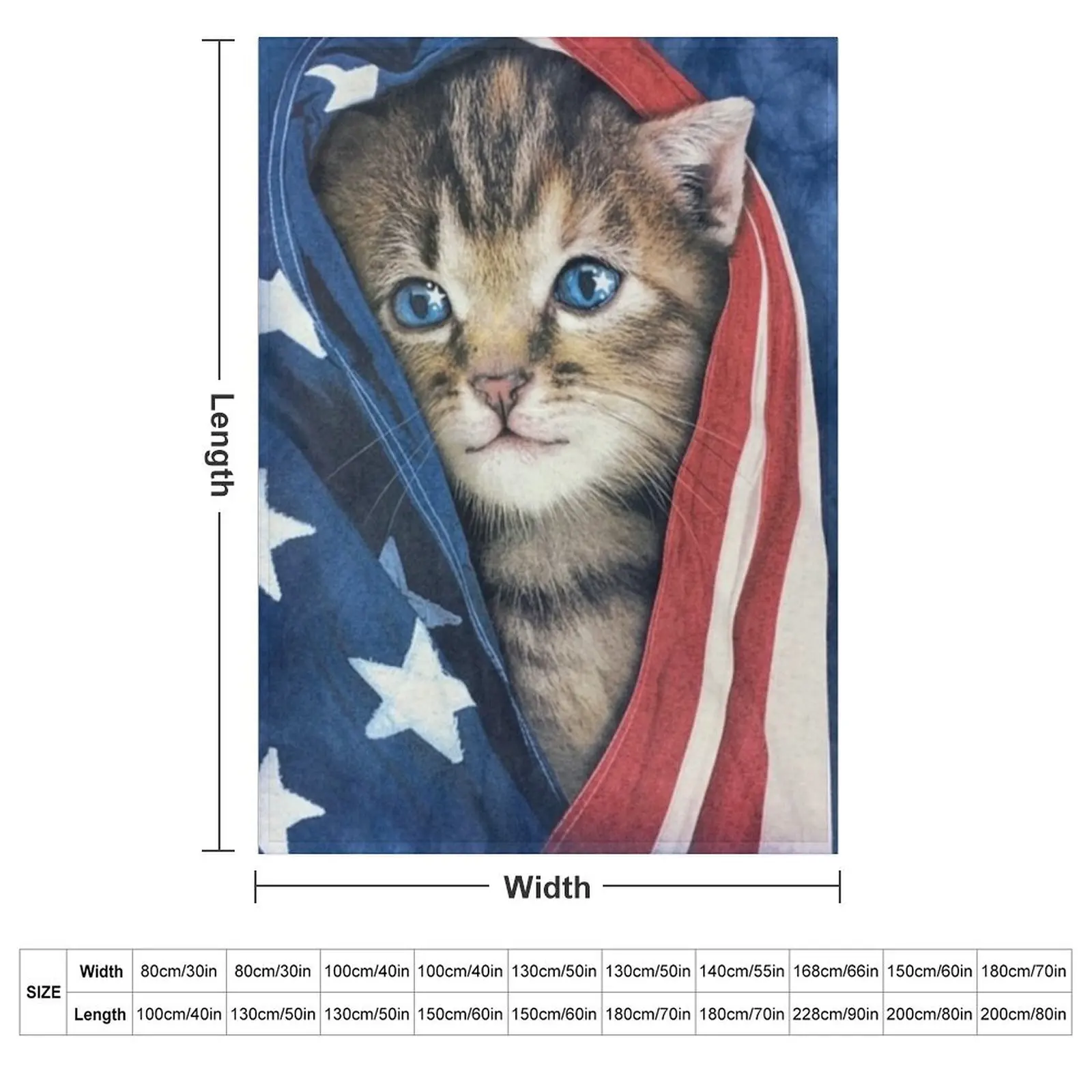 Patriot Kitty Throw Blanket Weighted Luxury St Blankets