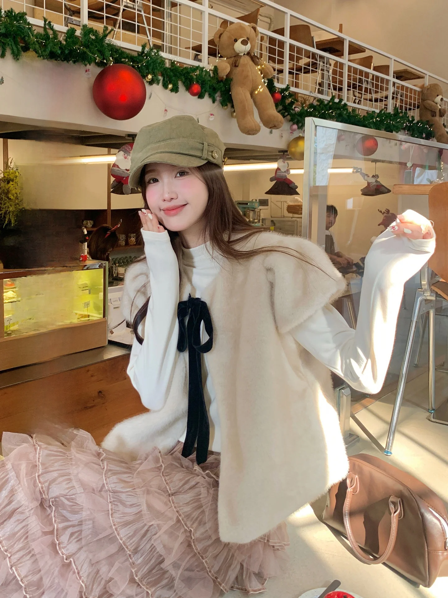 

Sweet Sle ort Sve Fur Jaet Women's Outerwear Cotton Eco-friendly Leather Top Ins Sle round Ne Warm Daily Wear