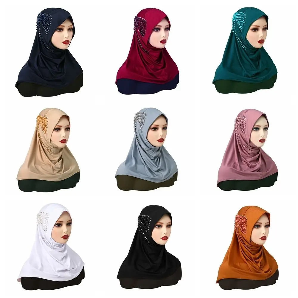 

Полное покрытие из спандекса, мгновенный хиджаб, однотонный дышащий нижний шарф, эластичный исламский шарф, исламская одежда