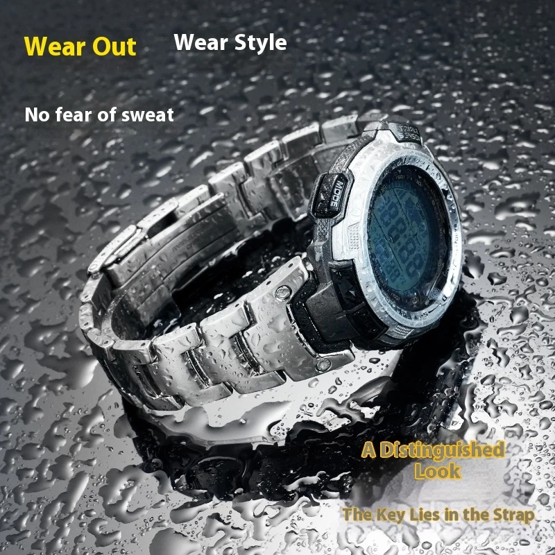 For Casio Protrek Series PRG-110Y/T PRW-1300Y Lightweight Titanium Alloy Watch Strap prg-110 Waterproof Titanium Watch Bracelet