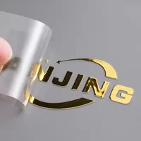 50 Uds. De pegatinas de transferencia DTF doradas personalizadas, logotipo de empresa, botellas de boda, bolsa de embalaje, caja, pegatinas de transferencia personalizadas