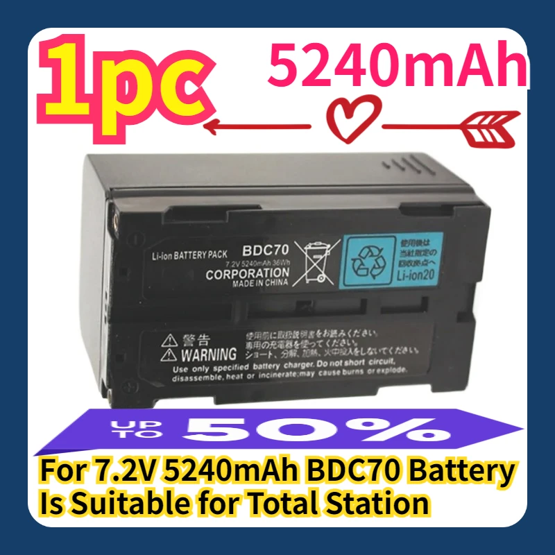 For 7.2V 5240mAh BDC70 Battery Is Suitable for Total Station