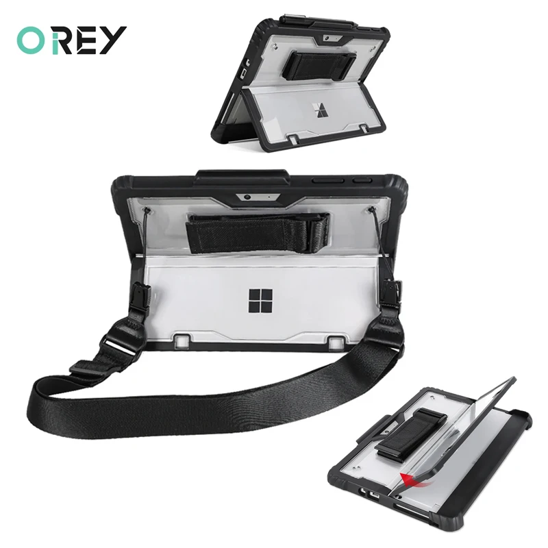 

For Microsoft Surface Pro 9/10/11 Case Protective Cover Surface Pro 8 4 5 6 7 Plus GO 1 2 3 Case With Magnetic Pen Holder Strap