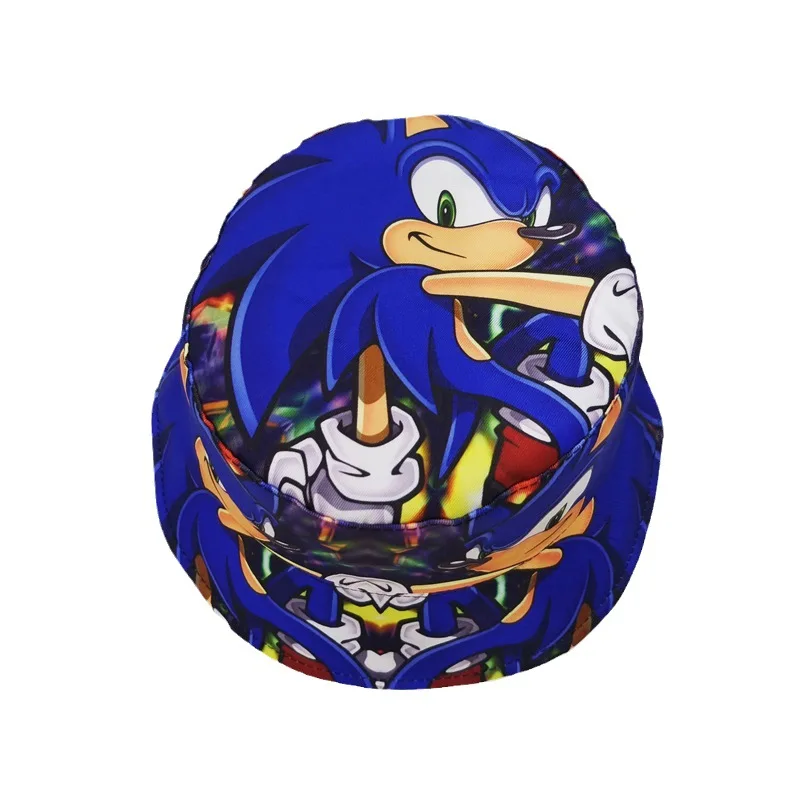 Anime Sonic The Hedgehog Children's Bucket Hat Game Print Sonic Sun Protection Hat for Kids Kawaii Baseball Cap Gift