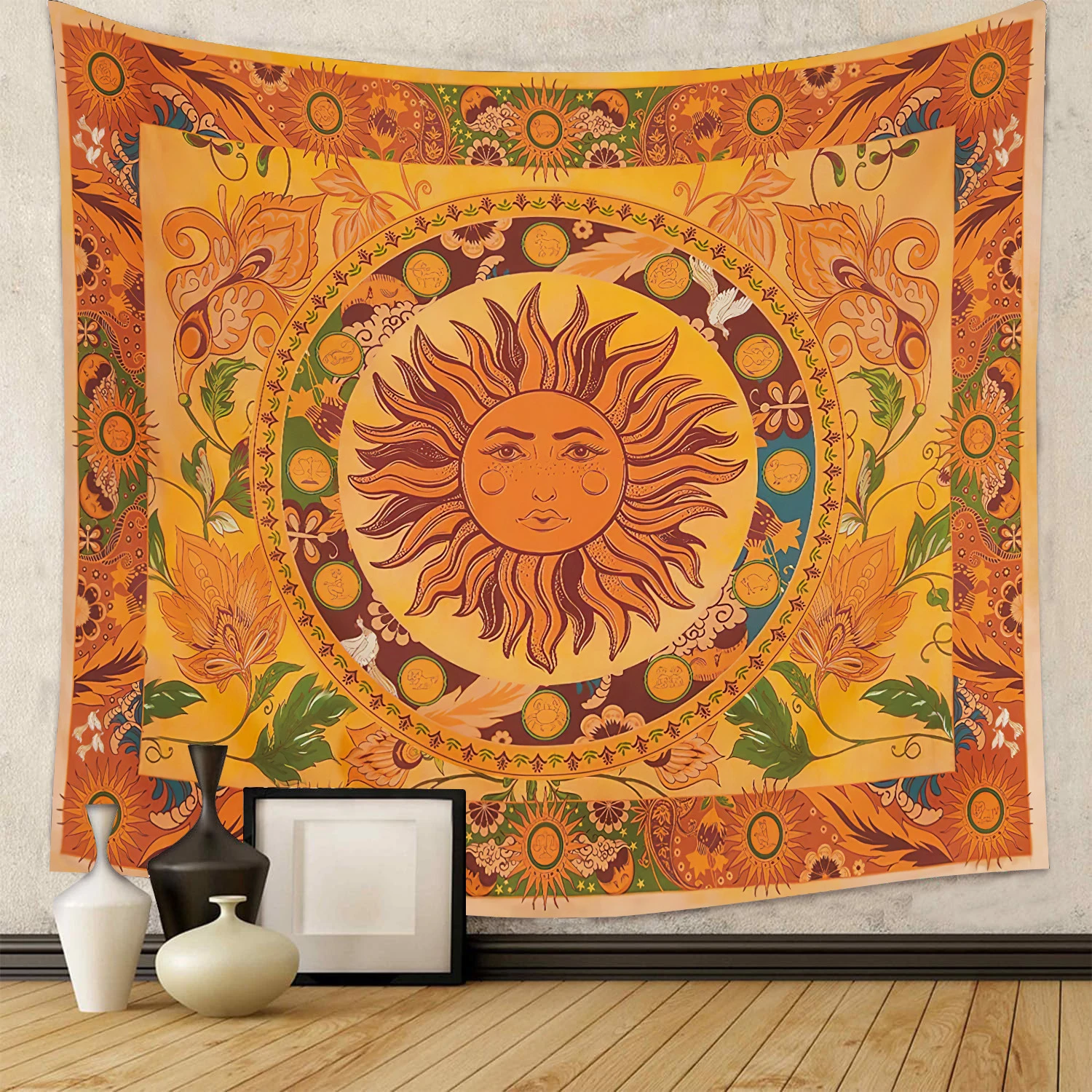 VIKAMA Tree of Life & Sun Tapestry Wall Hanging, 6 Assorted Designs, Wall Art Decor for Bedroom Living Room