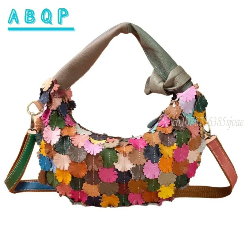 

ABQP New Women's Shoulder Bag Luxury Brand Fashion Women's Shoulder Messenger Bag Flower Shape Personality Women's Bag