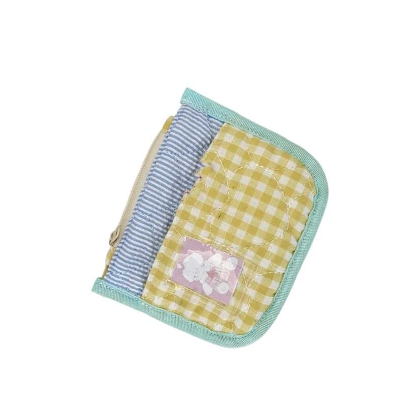 573B Fabric Wallet For Teens Women Practical Zippered Card Practical Everyday Carry Item