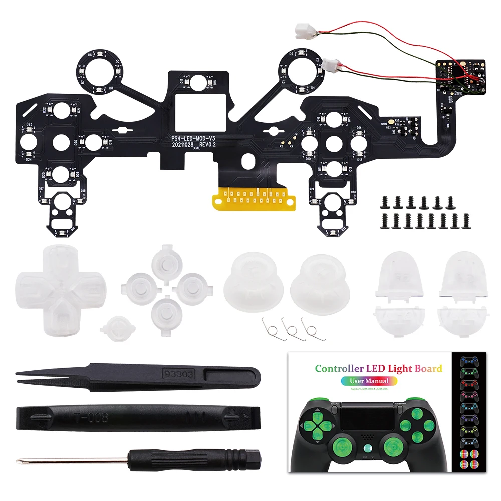 DIY LED Wireless Game Controller Light Board Parts Set Multi-color Luminous LED Light Emitting Board for PS4