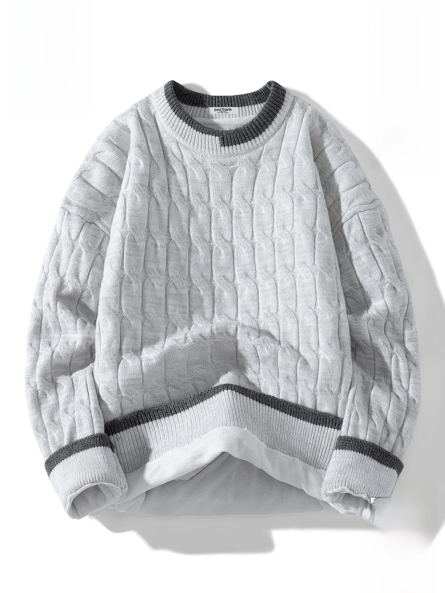 

PaulFrank Fce Lined round Ne Knitwear Men's Warm Cozy Winter Sweater Casual American Sle Big Mouth Monkey Pattern