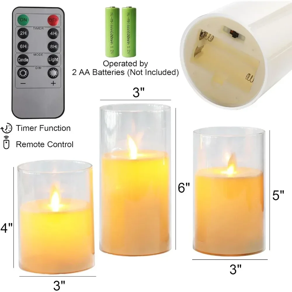 Flameless Electric Led Candles USB Rechargeable，Pillar Candles with Remote Control,Home Decoration，Wedding Decor