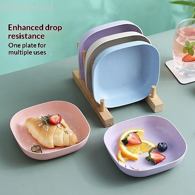【SSummer10】10Pcs Reusable Fruit Dessert Plates - Washable Multifunctional Snack Dishes with Built-In Bone Candy Base【SS】