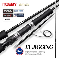 NOEBY Vertical Jigging Fishing Rod 1.93m Spinning Light Jigging Rods Fuji Guides Reel Seat Toray Saltwater Boat Fishing Rods