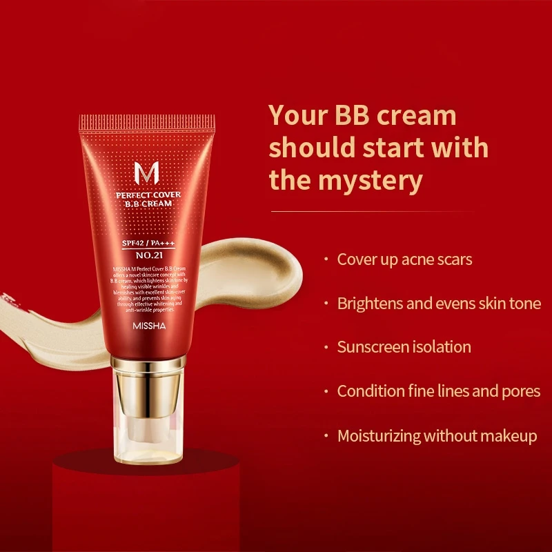 Missha m capa perfeita bb creme 50ml corretivo hidratante mesmo tom de pele e maquiagem duradoura coreano cuidados com a pele bb creme