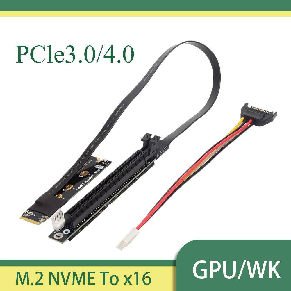Nowy przedłużacz M.2 NVMe do PCIe 4.0 x16 Gen4/3.0 Riser Adapter Jumper BTC Mining Cable GPU GTX RTX Graphics Video Cards NVIDIA AMD