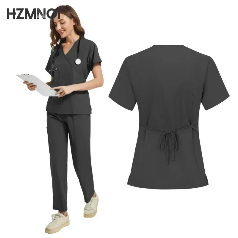 Women Scrub Sets Slim Fit Medical Scrubs Uniform Nursing Accessories Hospital Surgery Gowns Dental Clinic Beauty Salon Work Wear