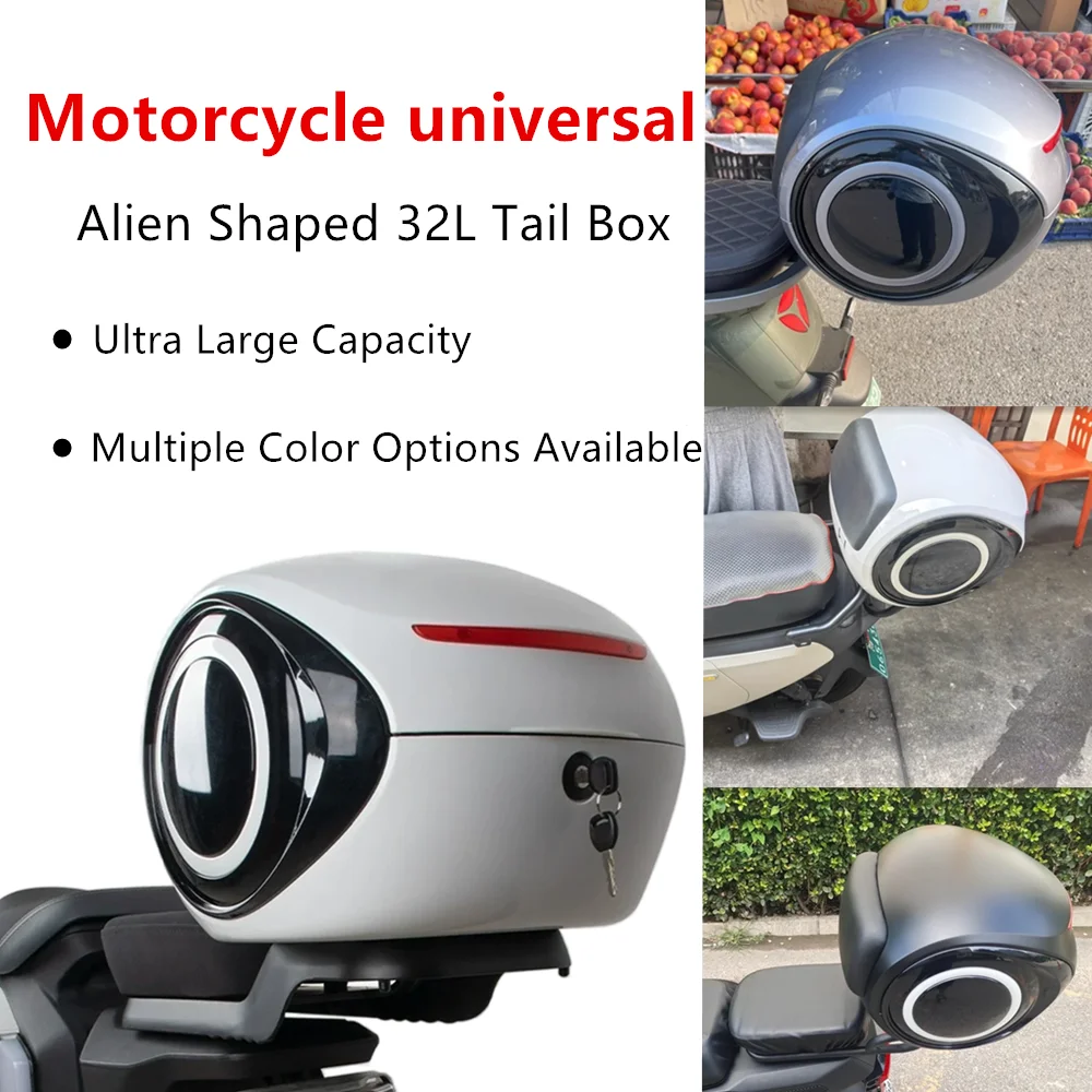 

Electric Bicycle Trunk Motorcycle Universal Modified Top Luggage Carrier Box Full Helmet Storage Box Universal Plastic Trunk