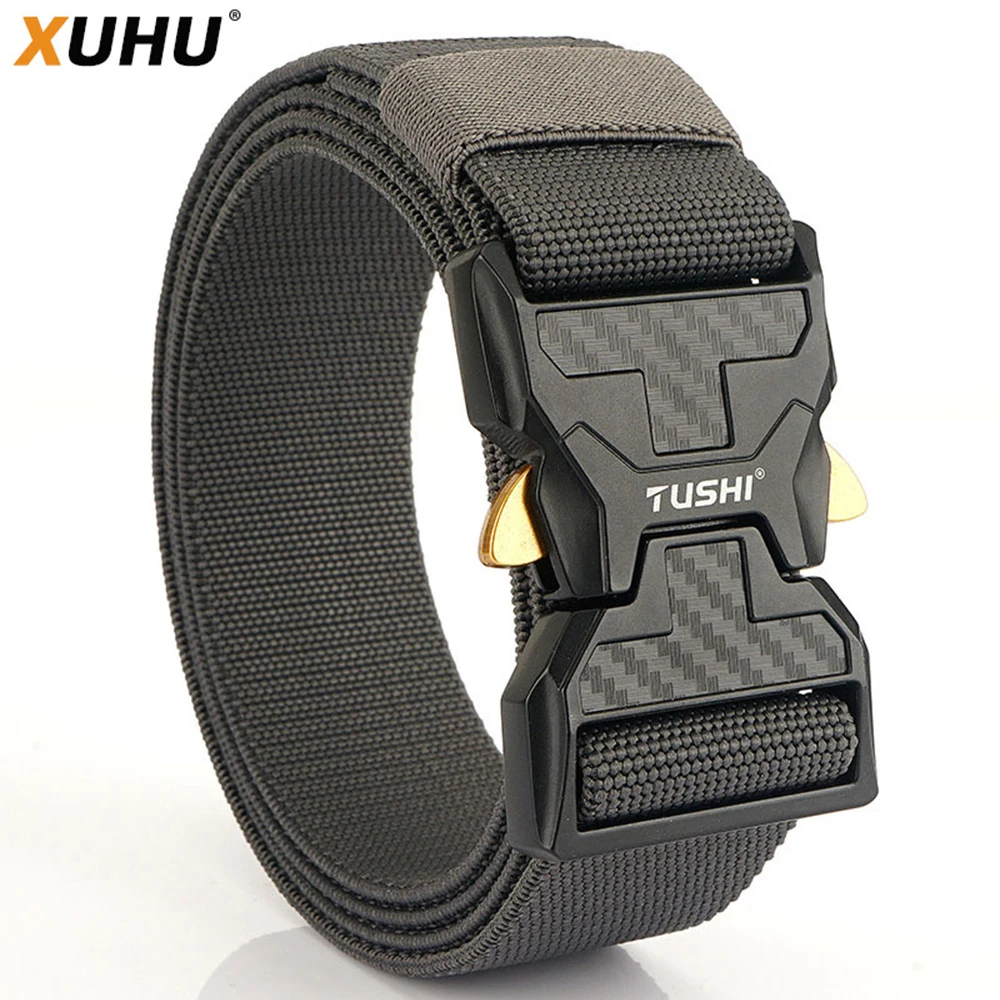 XUHU Men's Belt Army Outdoor Hunting Compass Tactical Multi Function Combat Survival Marine Corps Canvas Nylon Luxury Belts