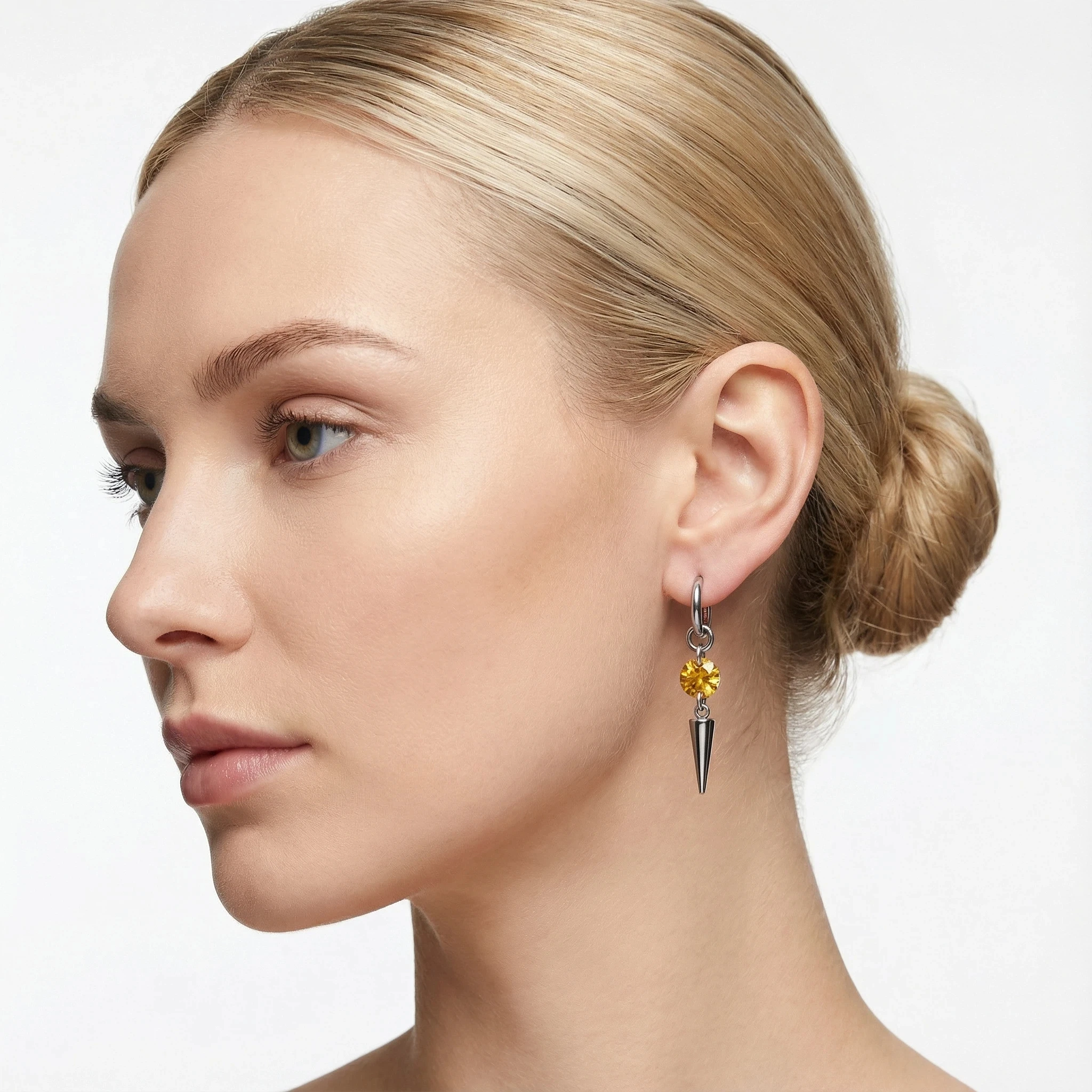 Shining Punk Long Earring Fashion Steel Goth Aesthetic Charm Circle  Zircon Dangle Drop Earring Jewelry Y2K Accessories Gift