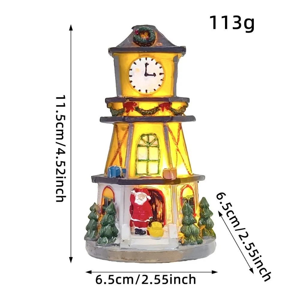 Light Up Design Holiday Home Decorations Small Size Resin Material LED House Figurine LED Lighting Creative Design