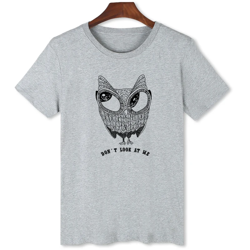 Creative Owl Sketch Printing T-Shirt Men's fashion Summer Tops Tees Hot Sale comfortable Shirts