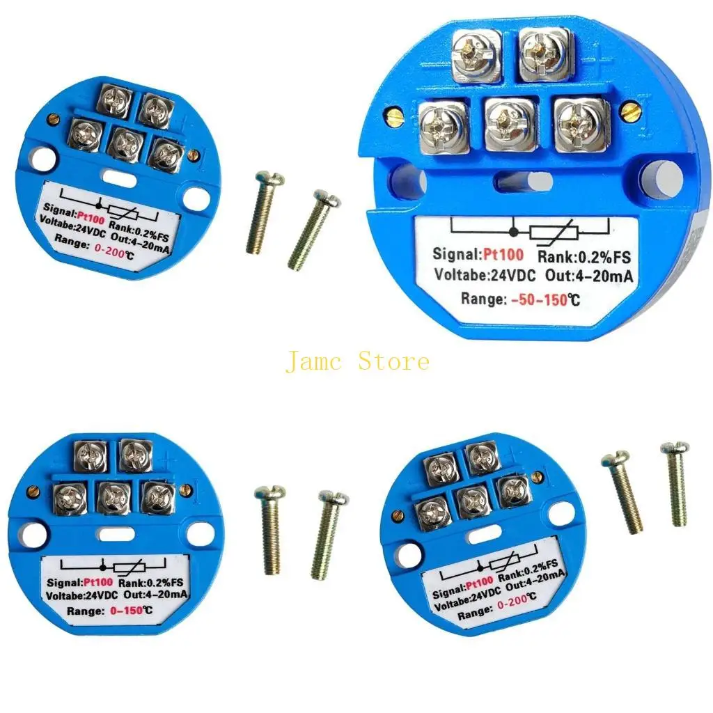 

LX0B Temperature Sensors Temperature Transmitter DC24V 4-20mA Output PT100 Ranges 0-100℃/0-150℃/0-300℃ with High Sensitivity