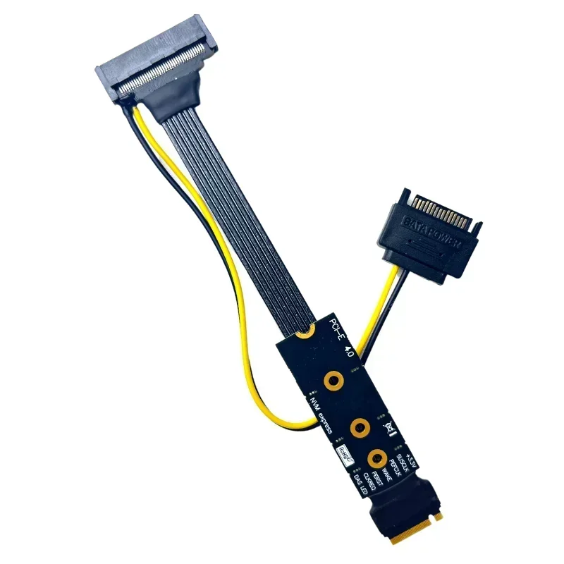 Silver-Plated M.2 NVME M2 to U.2 U.3 Solid State Drive SSD Adapter PCI-E 4.0 GEN4 Riser Extension Cable for U2 U3 SSD Riser Card