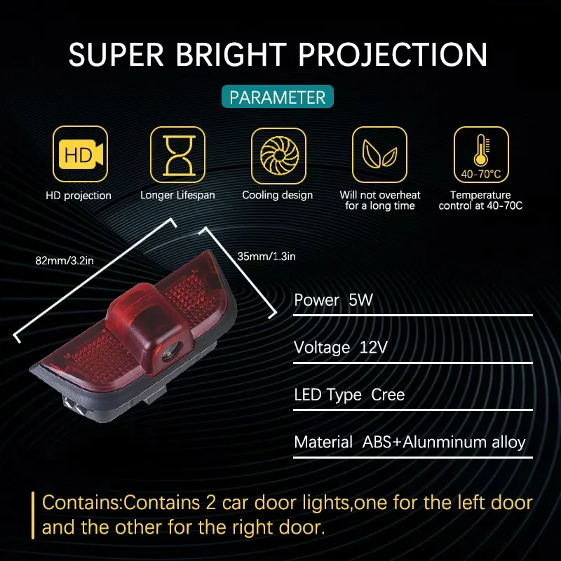 Car Accessories  Class W204 C180 C40 C63 C200 C220 C260 C300 C450 Led Emblem Lamps Car Door Welcome Lights