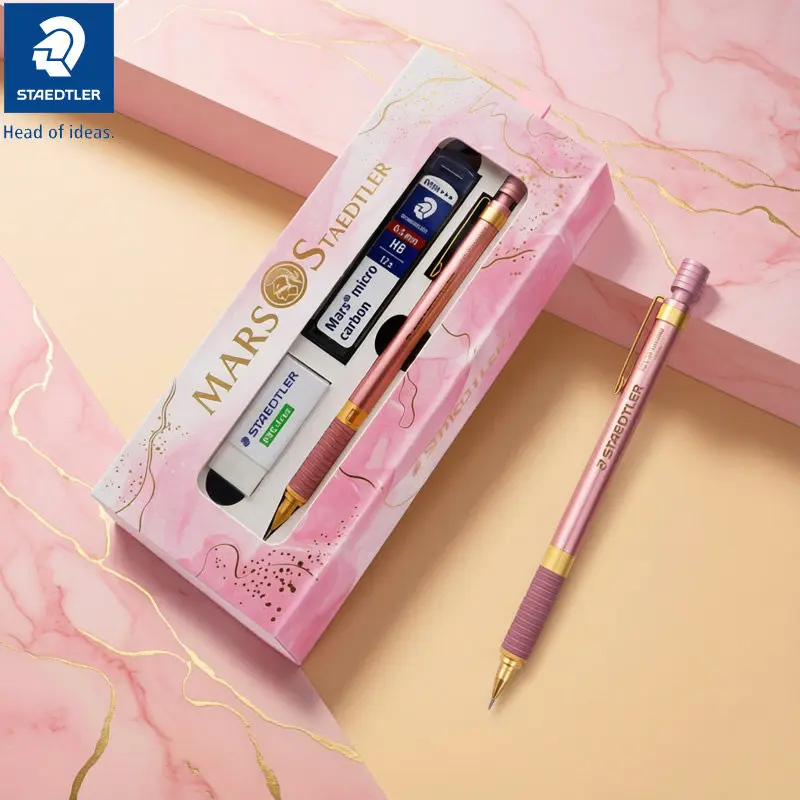ドイツ-staedtler-925-金メッキパウダー限定版-05mm-オールメタル自動鉛筆-ギフトボックスセット